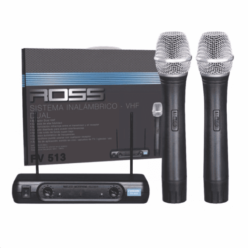 Microfono (Fv-513) Sistema Inalambrico Dual-Vhf
