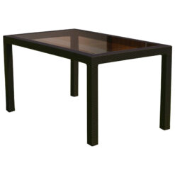 Mesa Indonesia Rattan Style Tapa Vidrio-Grafito